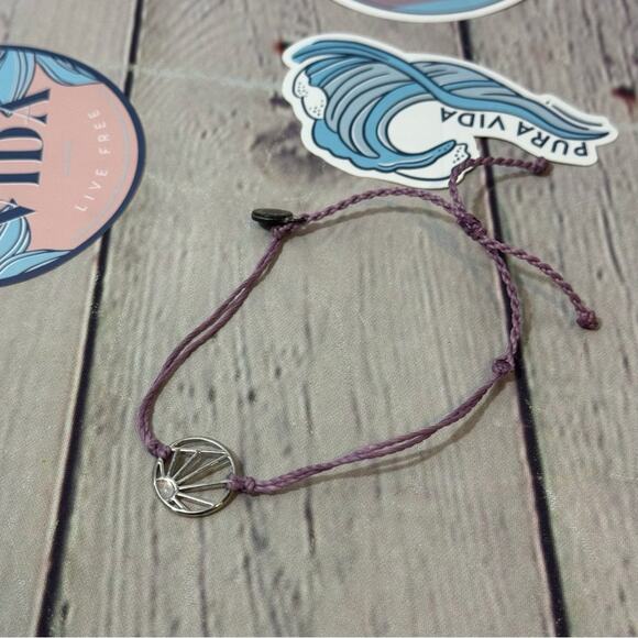 Pura Vida Purple Charm Bracelet and Stickers - Picture 2 of 2